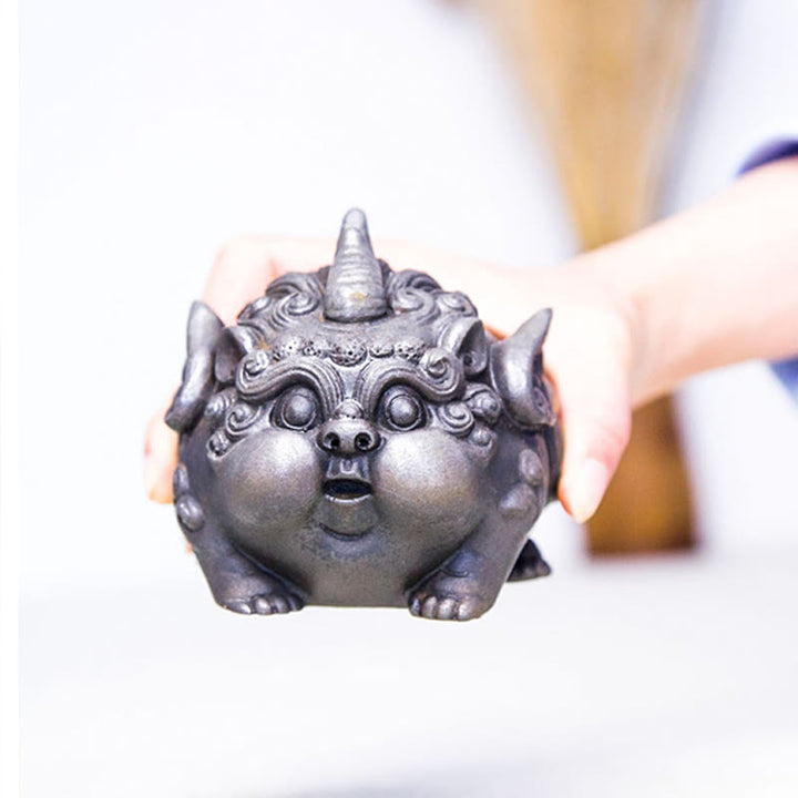 Buddha Stones Fatto a Mano Ricchezza PiXiu Polvere di Ferro Ruggine Statua in Resina Decorazione per la Casa - image 19