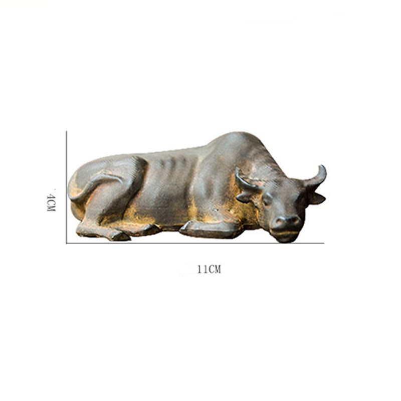 Buddha Stones fatto a mano piccolo bufalo d'acqua toro polvere di ferro ruggine statua in resina decorazione per la casa