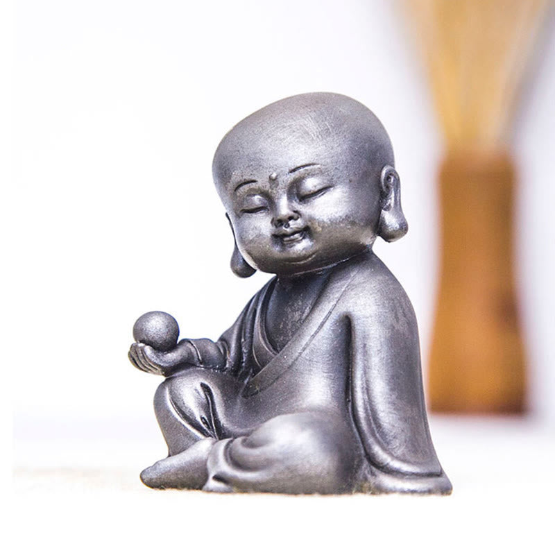 Buddha Stones Fatte a mano Ksitigarbha Kwan Yin Guanyin Avalokitesvara Tathagata Polvere di ferro Ruggine Statua in resina colata Decorazione della casa - image 22
