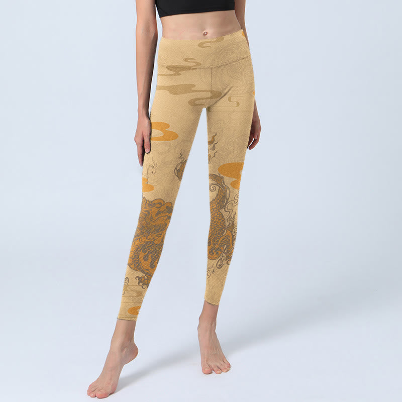 Leggings da palestra con motivo a nuvole Buddha Stones PiXiu Pantaloni da yoga da donna - image 6