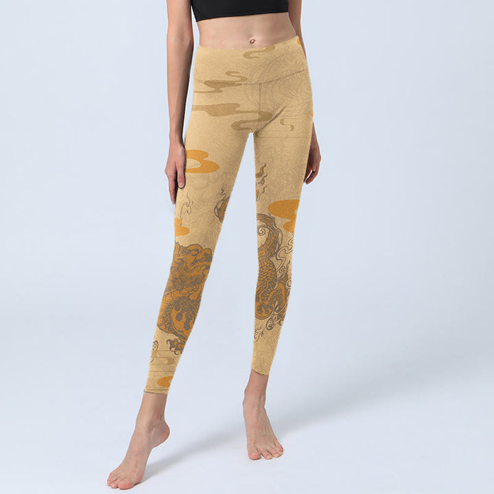 Leggings da palestra con motivo a nuvole Buddha Stones PiXiu Pantaloni da yoga da donna - image 6