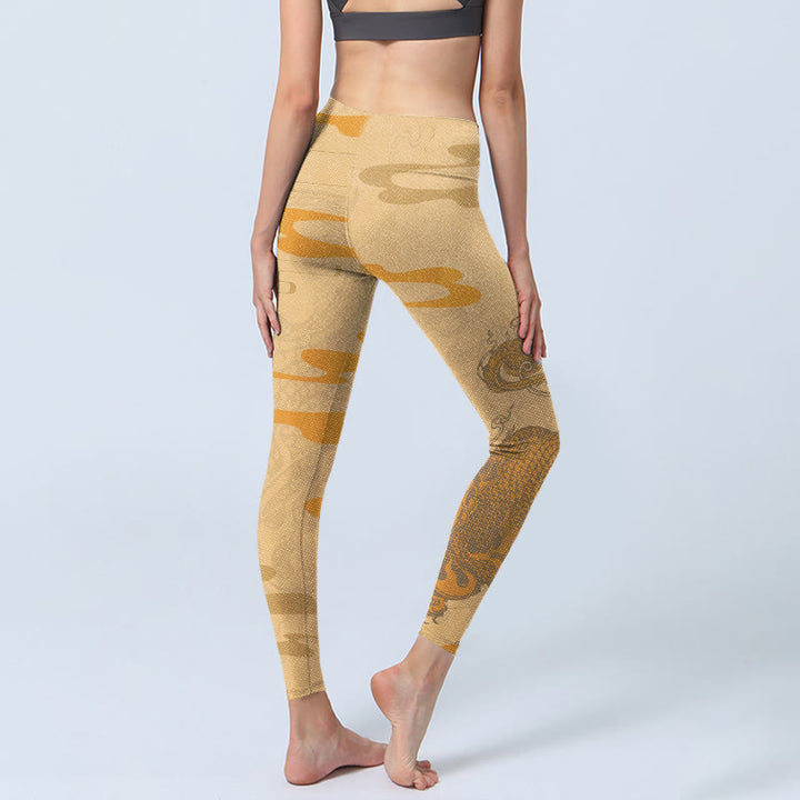 Leggings da palestra con motivo a nuvole Buddha Stones PiXiu Pantaloni da yoga da donna - image 5
