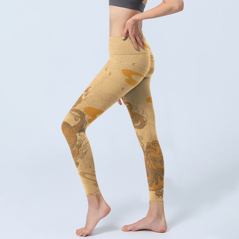 Leggings da palestra con motivo a nuvole Buddha Stones PiXiu Pantaloni da yoga da donna - image 3
