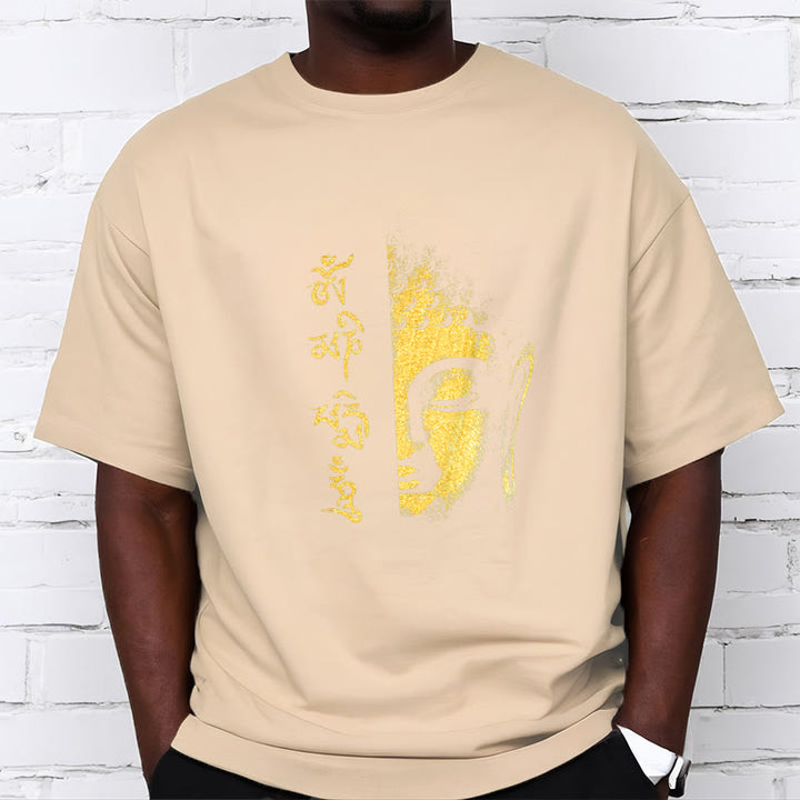 T-shirt in cotone Buddha Stones Om Mani Padme Hum Buddha dorato - image 10