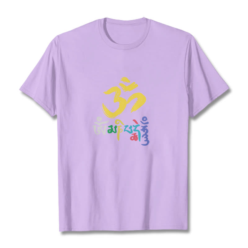Maglietta in cotone con Buddha Stones colorate Om Mani Padme Hum - Prugna - 2XL - image 16