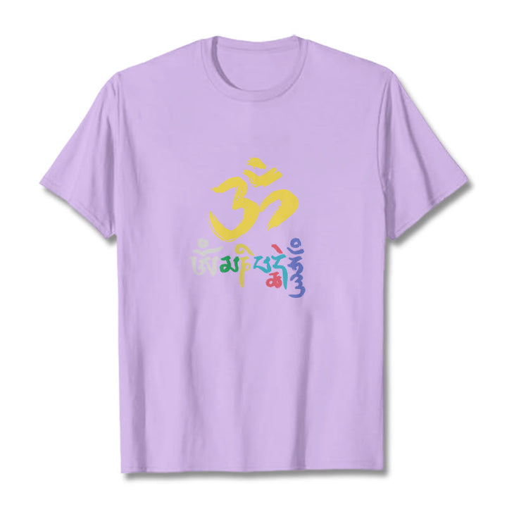 Maglietta in cotone con Buddha Stones colorate Om Mani Padme Hum - Prugna - 2XL - image 16