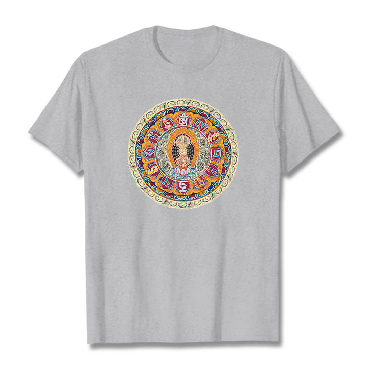 Buddha Stones Maglietta in cotone con mandala Dorje Vajra Buddha - Grigio chiaro - 2XL - image 17