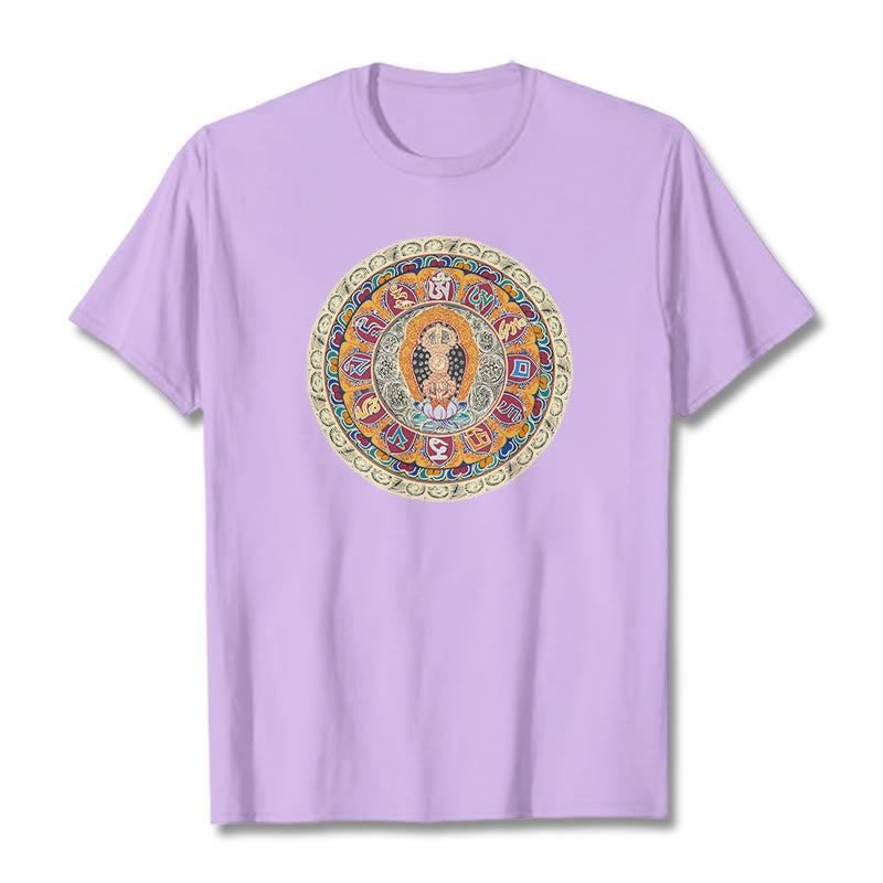 Buddha Stones Maglietta in cotone con mandala Dorje Vajra Buddha - Prugna - 2XL - image 15