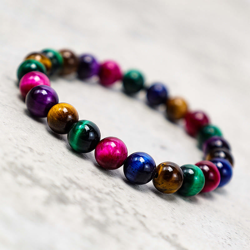 Buddha Stones Vari braccialetti di fiducia in occhio di tigre