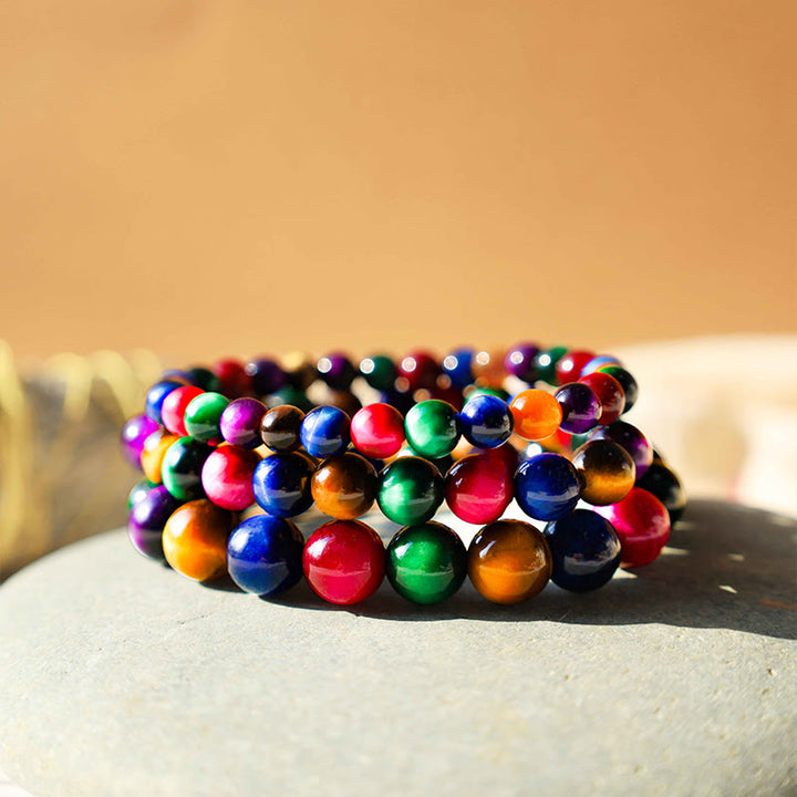 Buddha Stones Vari braccialetti di fiducia in occhio di tigre