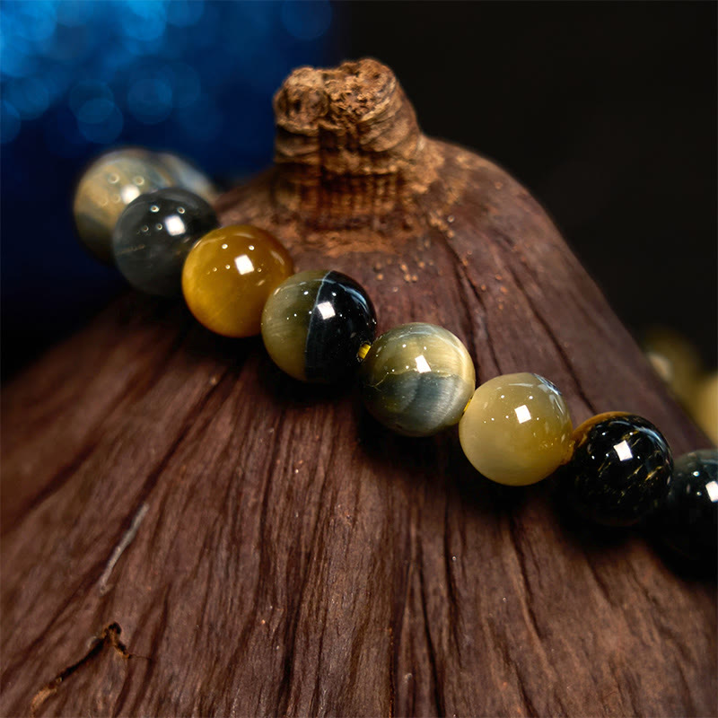 Buddha Stones Vari braccialetti di fiducia in occhio di tigre