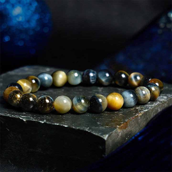 Buddha Stones Vari braccialetti di fiducia in occhio di tigre