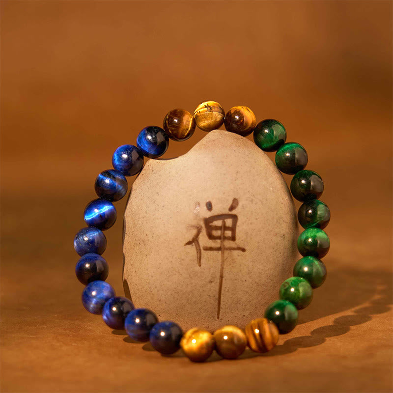 Buddha Stones Vari braccialetti di fiducia in occhio di tigre
