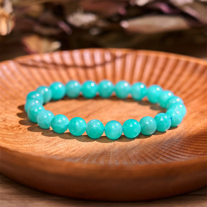 Bracciale della calma con vari cristalli di pietra di Buddha, malachite, lazurite, lapislazzuli, emimorfite - Amazzonite scura (Circonferenza del polso: 14-16 cm) - image 33