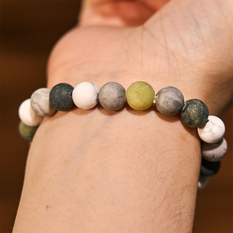 Bracciale della calma con vari cristalli di pietra di Buddha, malachite, lazurite, lapislazzuli, emimorfite - image 46