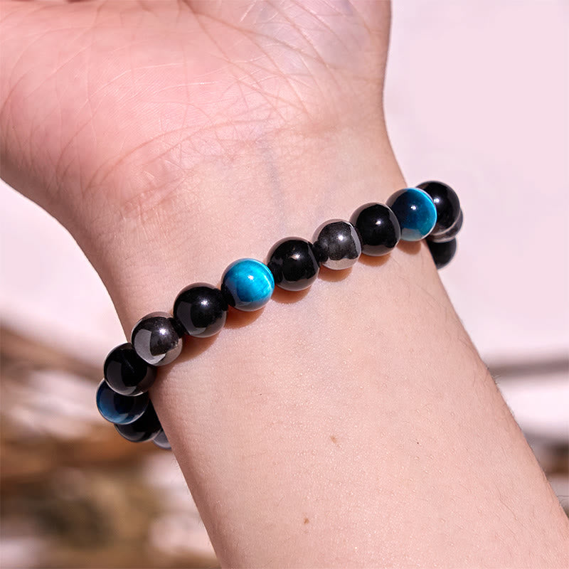 Bracciale della calma con vari cristalli di pietra di Buddha, malachite, lazurite, lapislazzuli, emimorfite - image 78