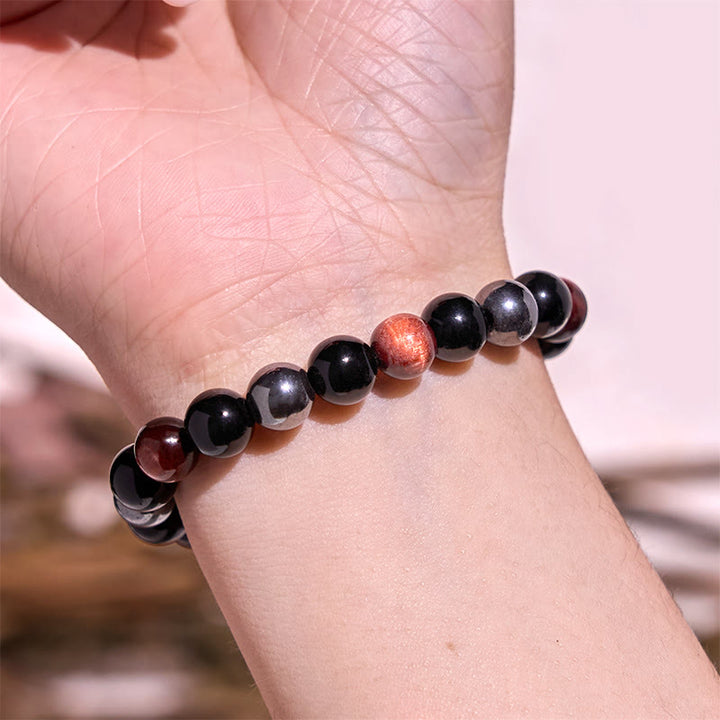 Bracciale della calma con vari cristalli di pietra di Buddha, malachite, lazurite, lapislazzuli, emimorfite - image 73