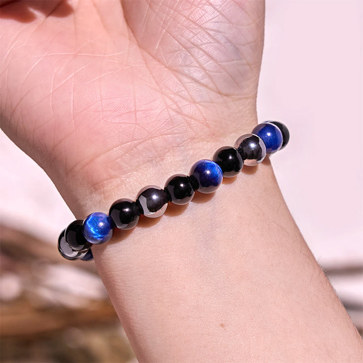 Bracciale della calma con vari cristalli di pietra di Buddha, malachite, lazurite, lapislazzuli, emimorfite - image 76