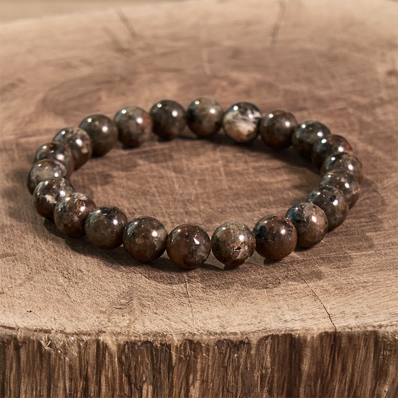Bracciale della calma con vari cristalli di pietra di Buddha, malachite, lazurite, lapislazzuli, emimorfite - Yooperlite (Circonferenza del polso: 14-16 cm) - image 80