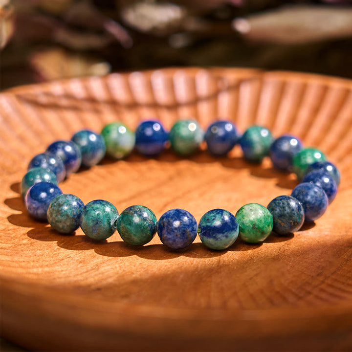 Bracciale della calma con vari cristalli di pietra di Buddha, malachite, lazurite, lapislazzuli, emimorfite - Lazurite blu-verde (Circonferenza del polso: 14-16 cm) - image 104