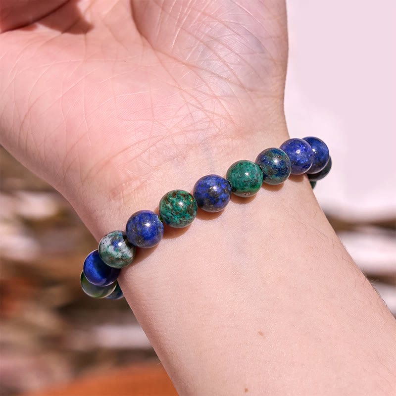 Bracciale della calma con vari cristalli di pietra di Buddha, malachite, lazurite, lapislazzuli, emimorfite - image 105