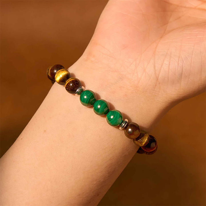 Bracciale della calma con vari cristalli di pietra di Buddha, malachite, lazurite, lapislazzuli, emimorfite - image 140