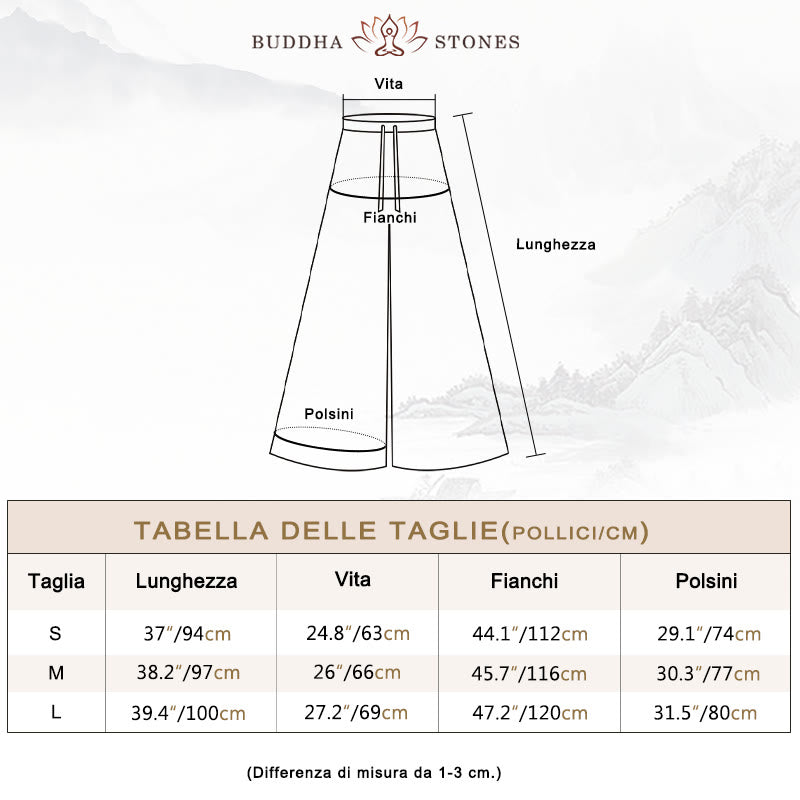 Pantaloni larghi in cotone e lino con coulisse e tasche Buddha Stones - image 5