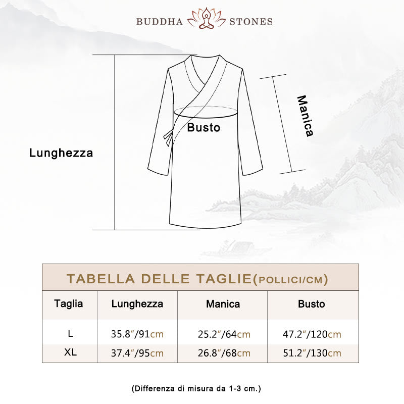 Buddha Stones 2 pezzi scollo a V da uomo manica lunga camicia top pantaloni meditazione zen tai chi cotone lino abbigliamento set