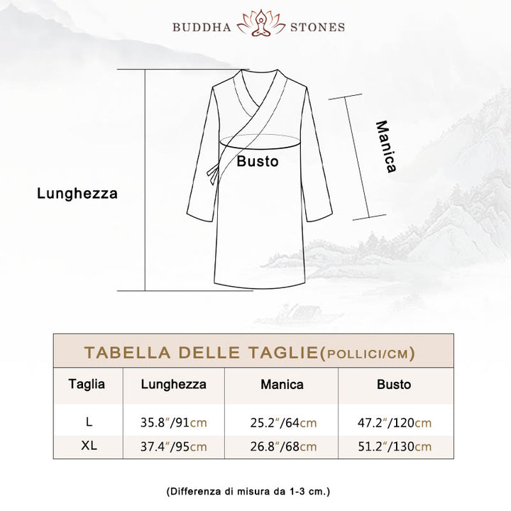 Buddha Stones 2 pezzi scollo a V da uomo manica lunga camicia top pantaloni meditazione zen tai chi cotone lino abbigliamento set