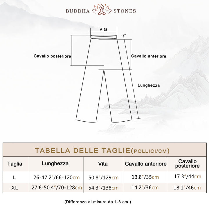 Buddha Stones 2 pezzi scollo a V da uomo manica lunga camicia top pantaloni meditazione zen tai chi cotone lino abbigliamento set
