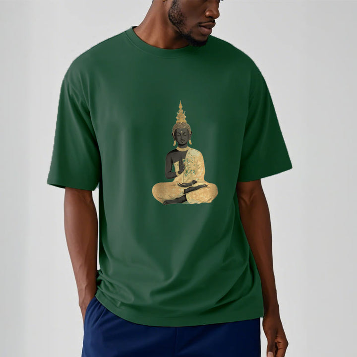 Maglietta in cotone con motivo Buddha Stones in meditazione - image 4