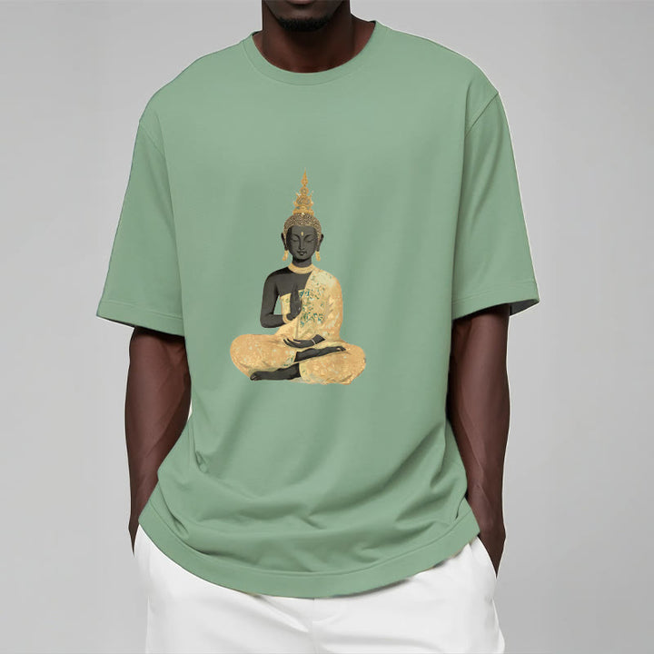Maglietta in cotone con motivo Buddha Stones in meditazione - image 17