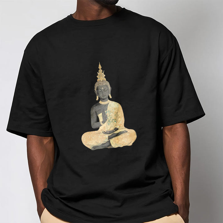 Maglietta in cotone con motivo Buddha Stones in meditazione - image 11