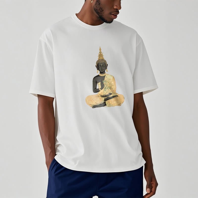 Maglietta in cotone con motivo Buddha Stones in meditazione - image 7