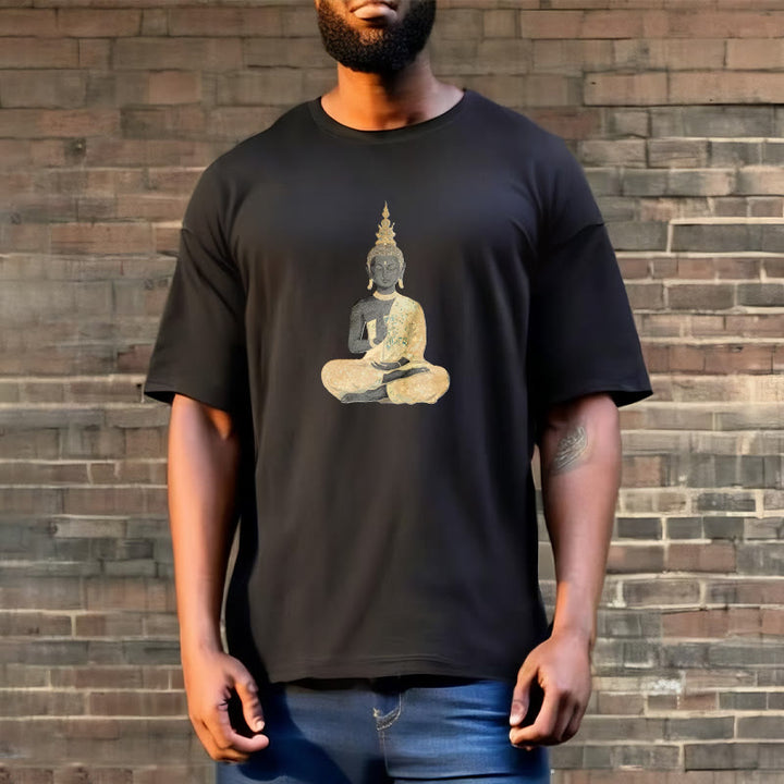 Maglietta in cotone con motivo Buddha Stones in meditazione - image 12