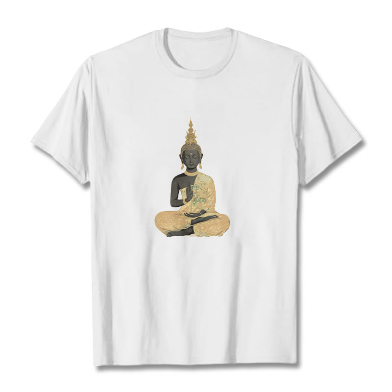 Maglietta in cotone con motivo Buddha Stones in meditazione - Bianco - 2XL - image 5