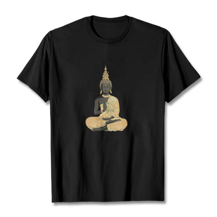 Maglietta in cotone con motivo Buddha Stones in meditazione - Nero - 2XL - image 11