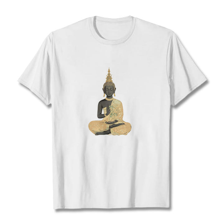 Maglietta in cotone con motivo Buddha Stones in meditazione - Bianco - 2XL - image 6