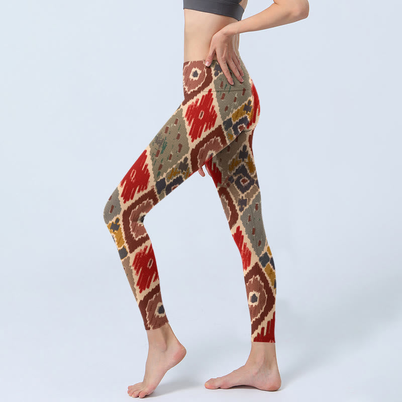 Leggings da palestra stampati a quadri Buddha Stones, pantaloni da yoga da donna - image 3