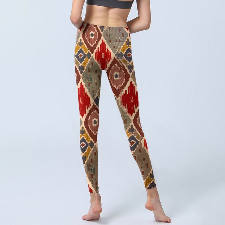 Leggings da palestra stampati a quadri Buddha Stones, pantaloni da yoga da donna - image 7
