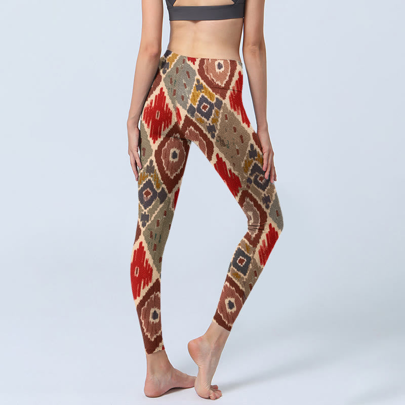 Leggings da palestra stampati a quadri Buddha Stones, pantaloni da yoga da donna - image 5