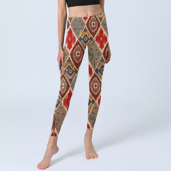 Leggings da palestra stampati a quadri Buddha Stones, pantaloni da yoga da donna - image 6