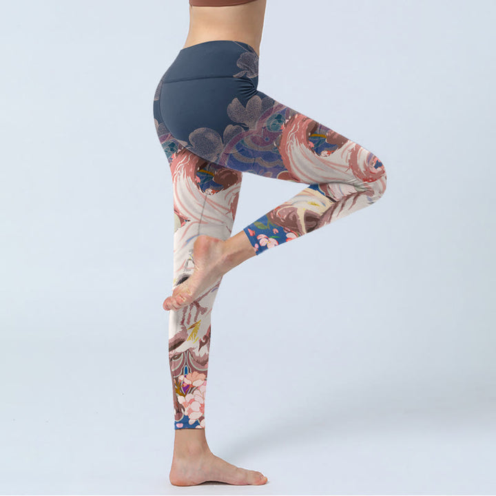 Leggings da palestra Buddha Stones Fox Cherry Blossoms Pantaloni da yoga da donna - image 3