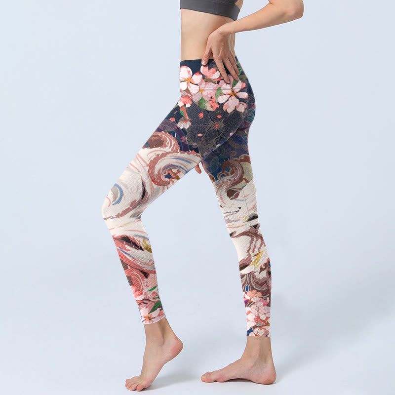 Leggings da palestra Buddha Stones Fox Cherry Blossoms Pantaloni da yoga da donna - image 2