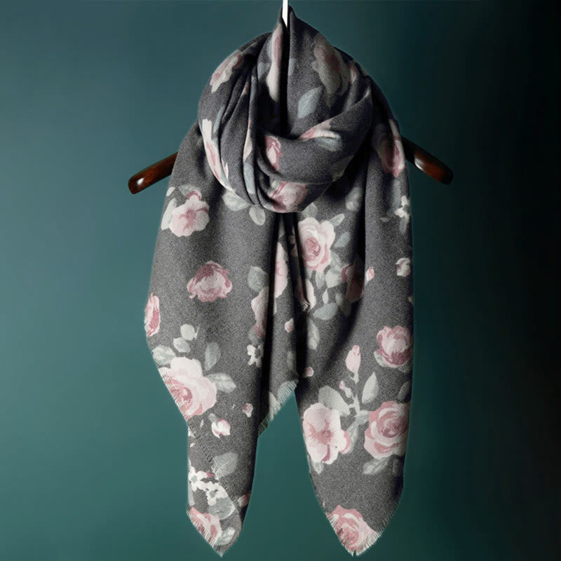 Scialle tibetano Buddha Stones Garden Rose Autunno Inverno Sciarpa da viaggio avvolgente - image 15