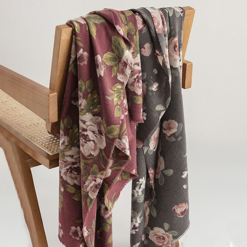 Scialle tibetano Buddha Stones Garden Rose Autunno Inverno Sciarpa da viaggio avvolgente - image 4