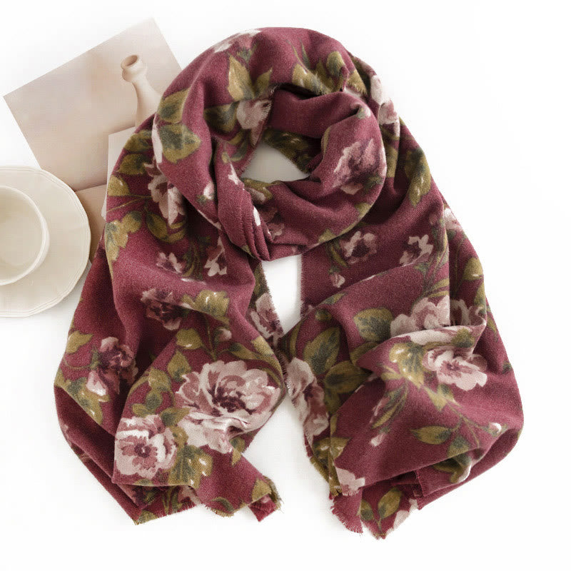 Scialle tibetano Buddha Stones Garden Rose Autunno Inverno Sciarpa da viaggio avvolgente - image 2