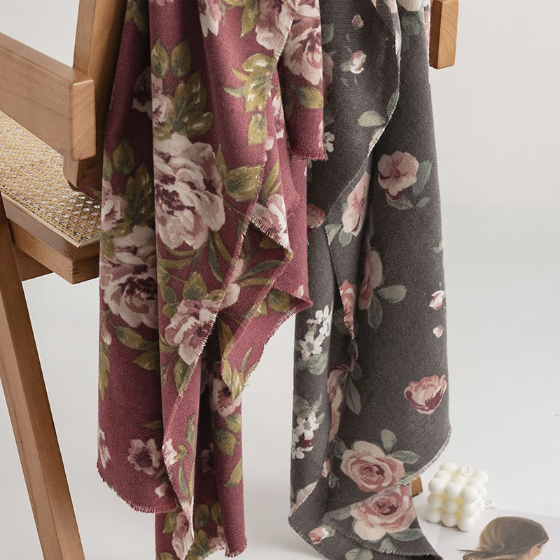 Scialle tibetano Buddha Stones Garden Rose Autunno Inverno Sciarpa da viaggio avvolgente - image 5