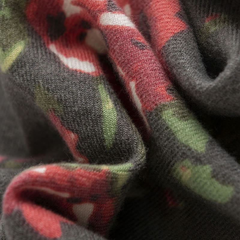 Scialle da giardino con fiori di rosa tibetani Buddha Stones , autunno inverno, sciarpa avvolgente  - image 14