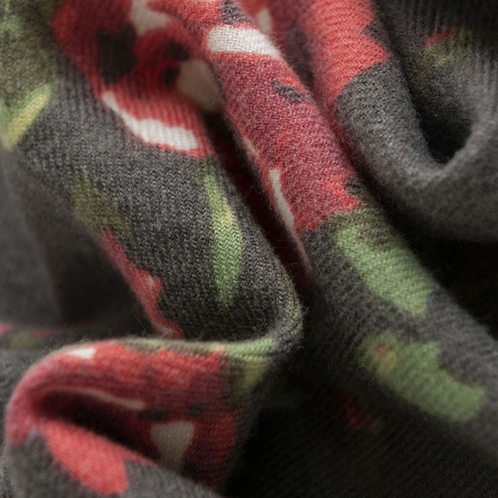 Scialle da giardino con fiori di rosa tibetani Buddha Stones , autunno inverno, sciarpa avvolgente  - image 14